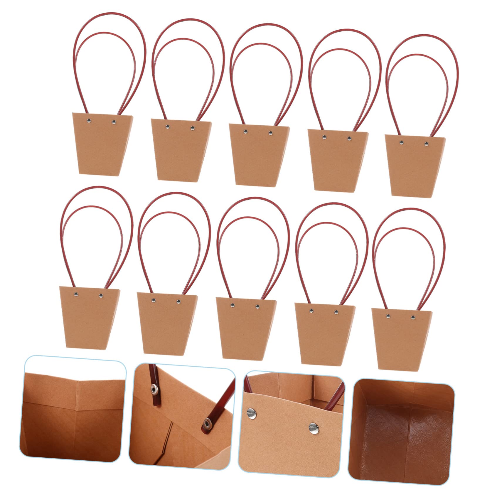 UTHCLO 10piezas Bolsa de Papel Kraft Gruesa para Dulces Bolsa Práctica para Flores Portátil Suministros para Flores para Envolver Regalos para Fiestas