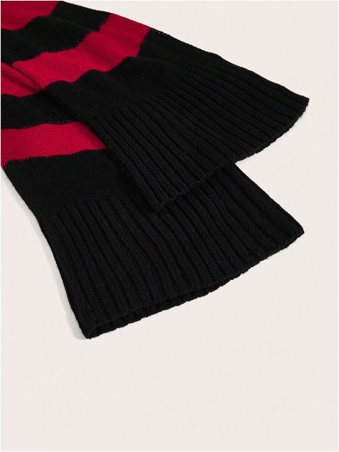 Women's Striped Cropped Sweater Gothic Ripped Crew Neck Bell Long Sleeve Pullover Knit Tops - Image 4