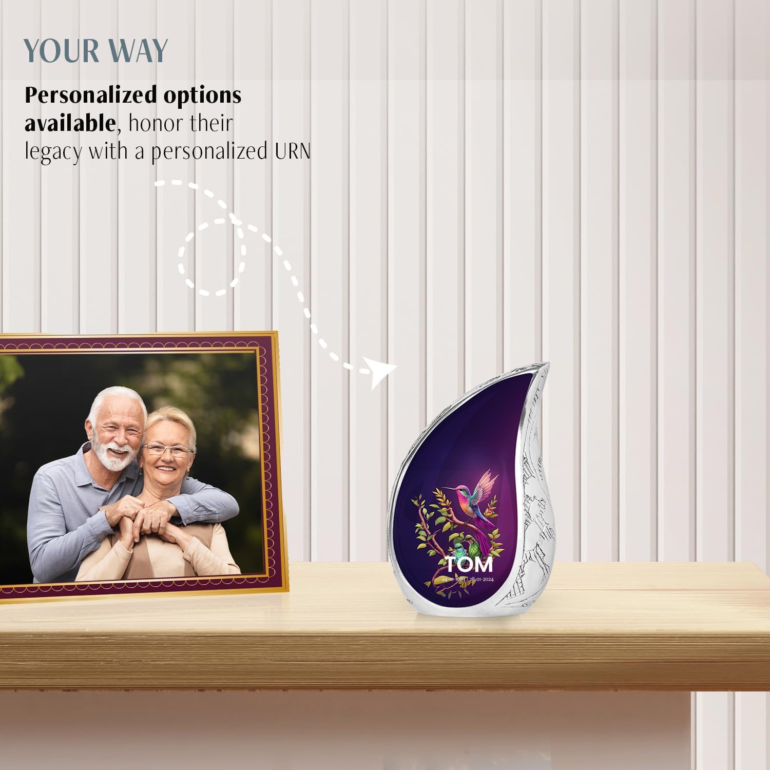 Purple Humming Bird Butterfly Urn - Small Cremation Urns for Human Ashes - Urns for Ashes Adult Male - Decorative Urns for Human Ashes - Funeral Urns for Adult Ashes Women 3 Inch 1 Pcs