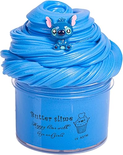 Slime de mantequilla azul no pegajoso y brillante juguete de slime perfumado para aliviar el estrés para la educación de los niños recuerdos de
