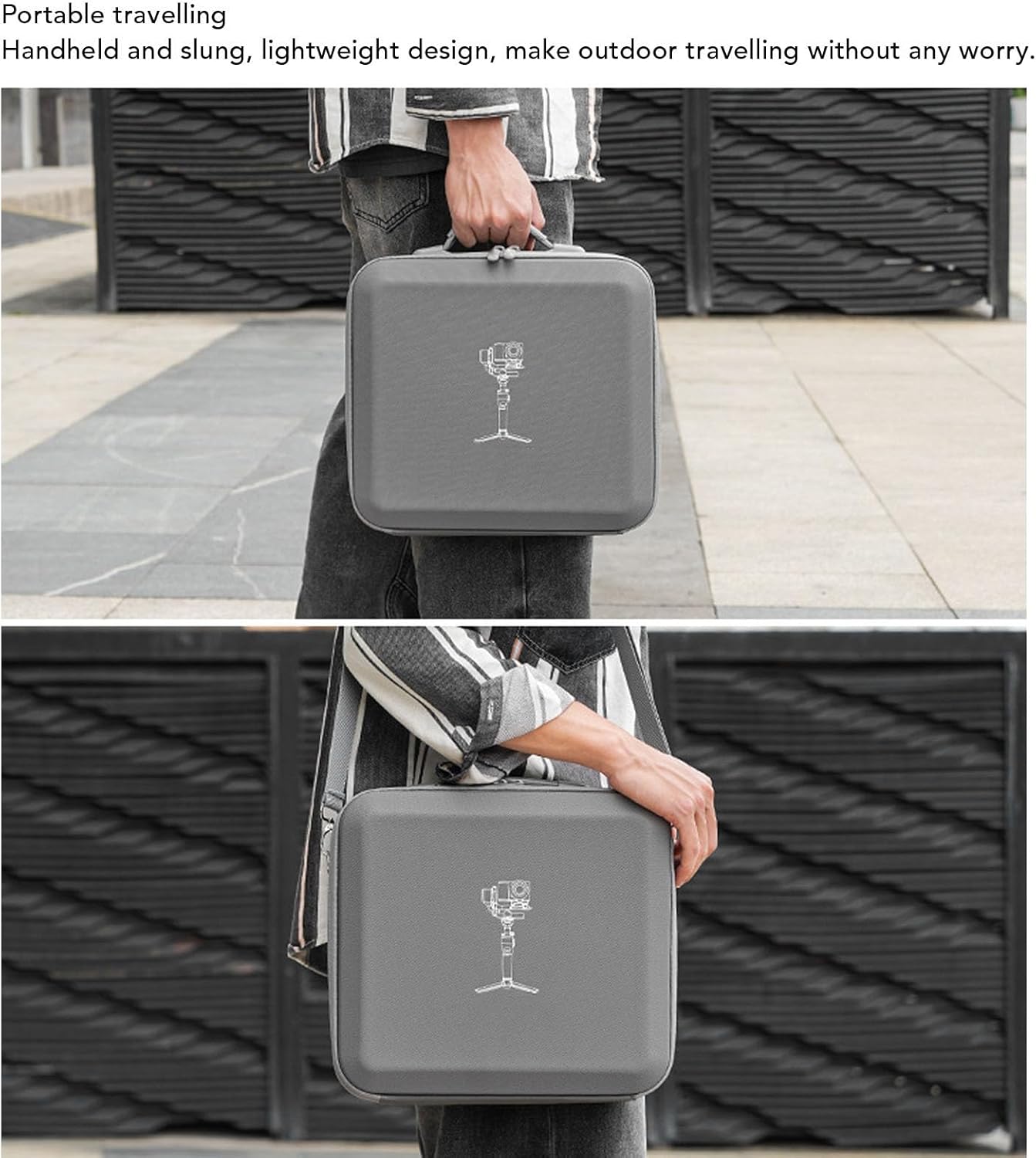 Luqeeg Camera Stabiliser Case, Double Zip Closure Anti Drop Splash Proof Camera Stabiliser Storage Bag with Shoulder Strap, Travel Bag | Hard Case Fit for RS4 MINI