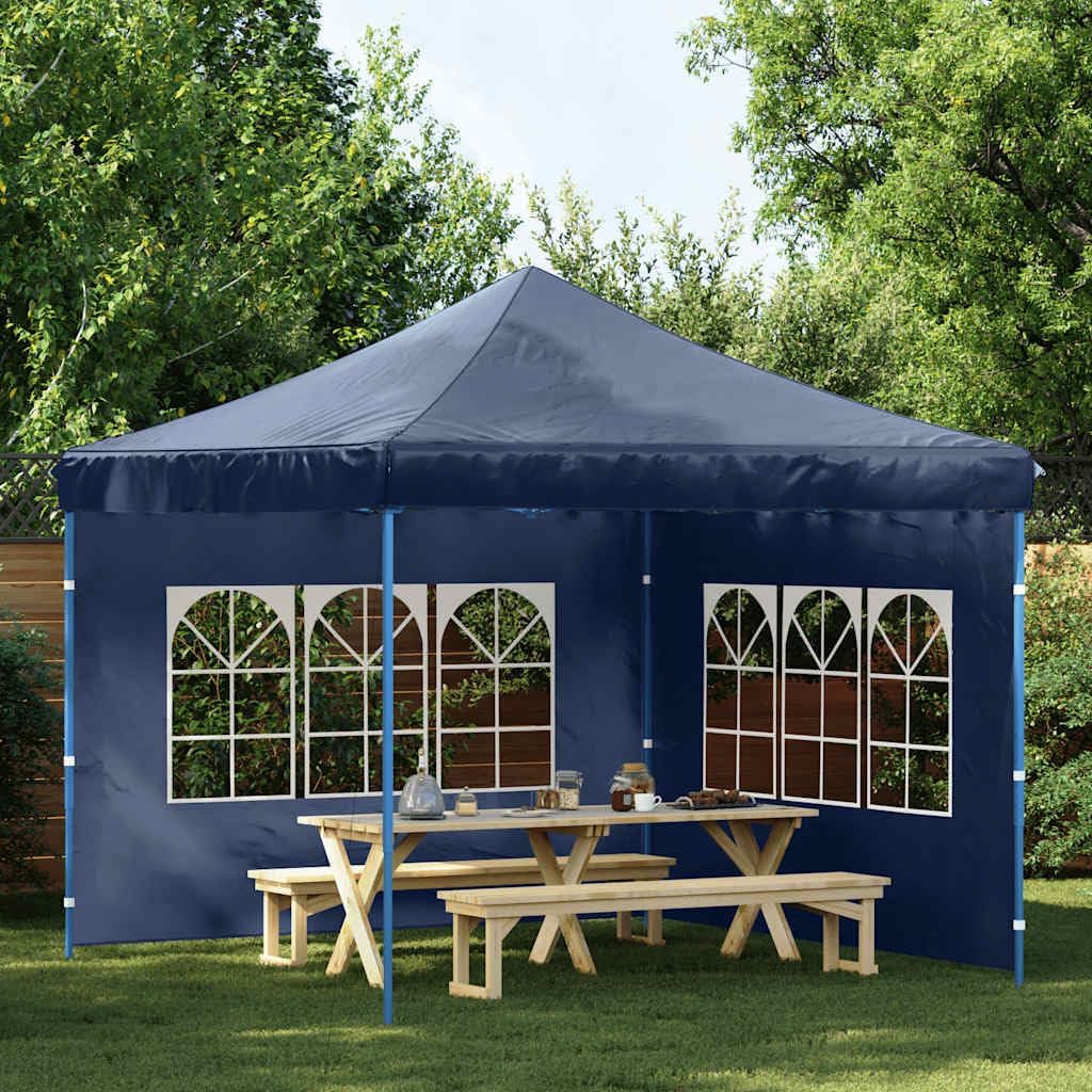 2-Piece Party Tent Sidewall Replacement, Blue Outdoor Canopy Side Panel Set with Decorative Windows, Weather-Resistant PE Fabric for Gazebo Events, 118 x 118 x 77 Inch
