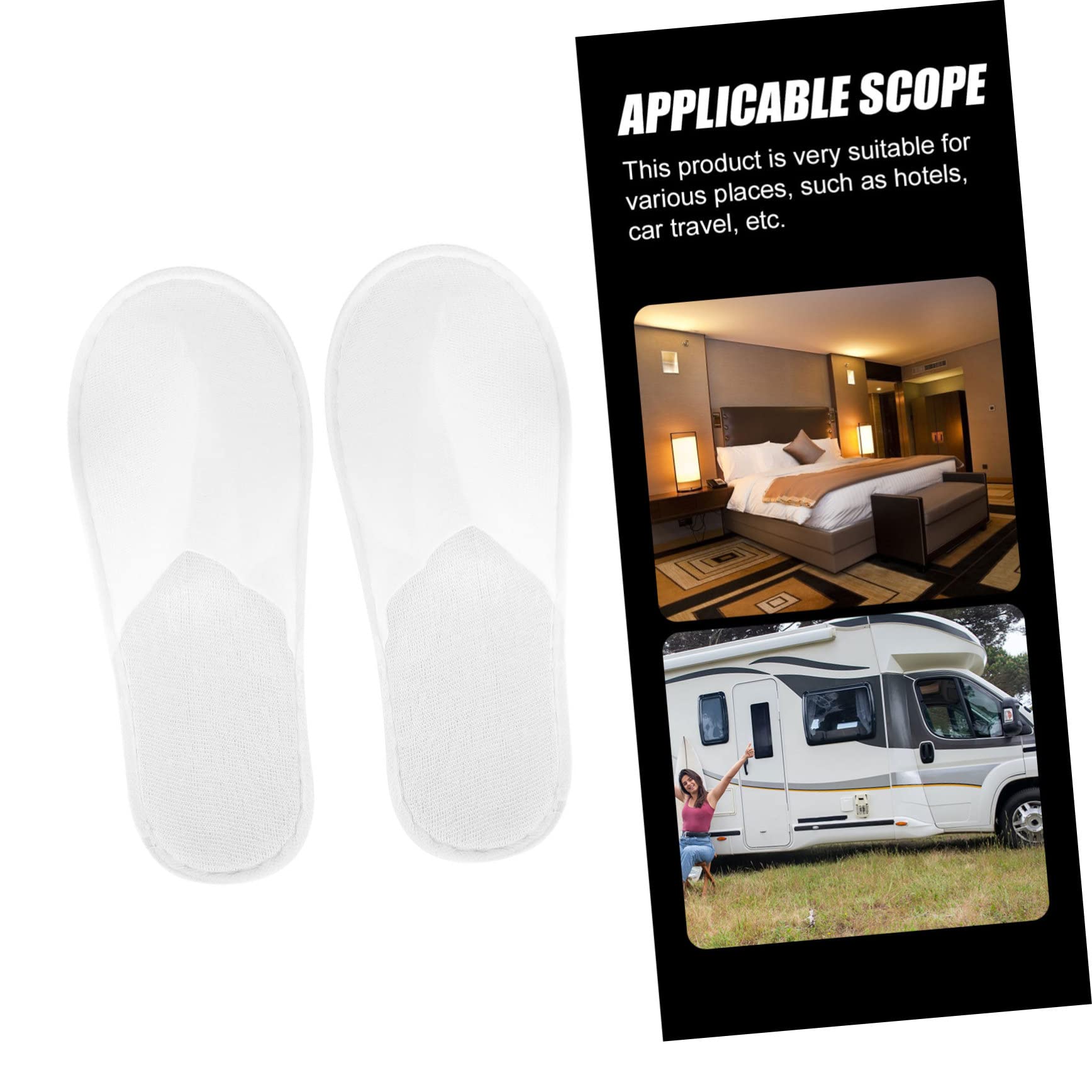 Healvian Pantofole Bianco Paia Viaggio Getta e Usa da Non 20 Tessuto