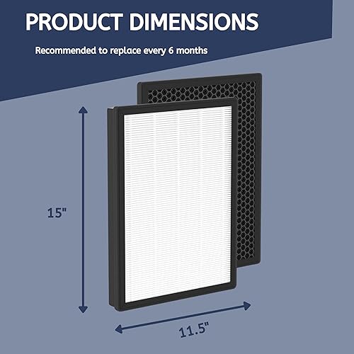 Miniatura 3 de Nispira AP-B102 True HEPA Filtro de repuesto de carbono compatible con Alexapure Breeze Air Purificador 3049, 2 paquetes