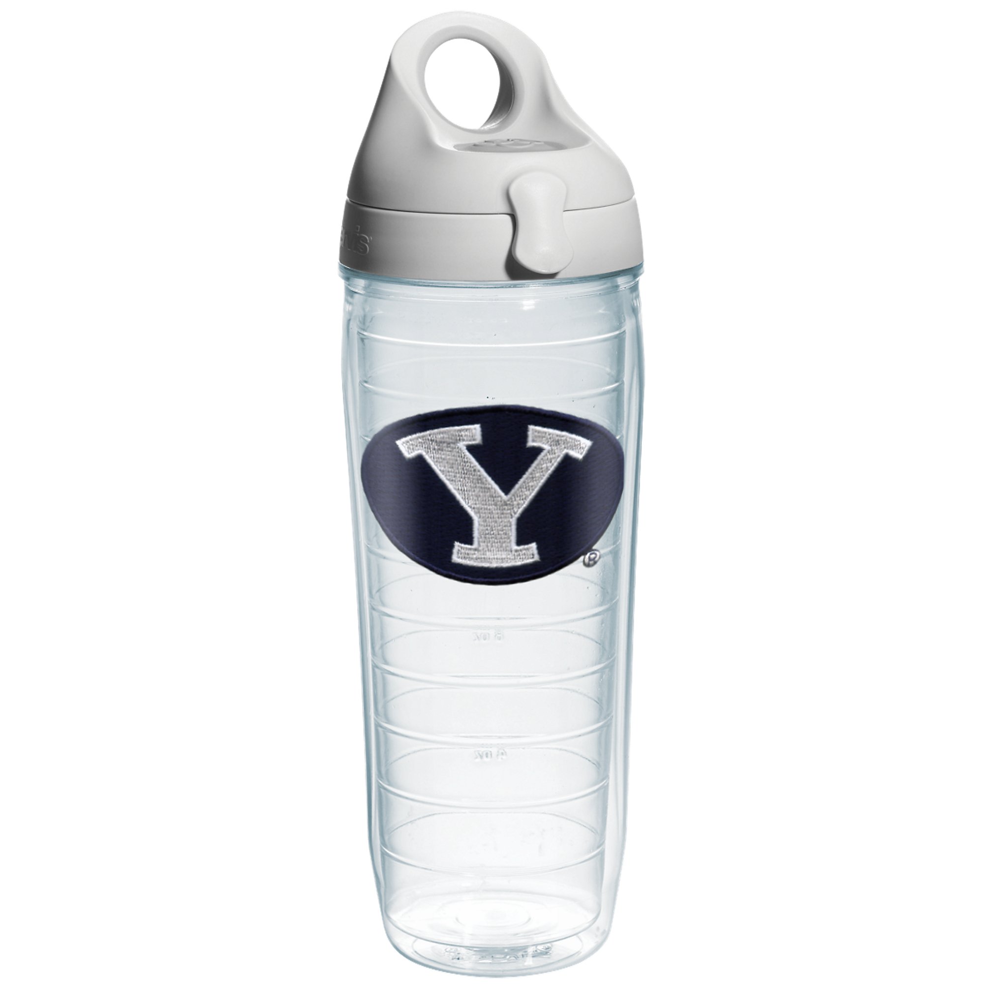 Tervis Made in USA Double Walled Brigham Young University Cougars Insulated Tumbler Cup Keeps Drinks Cold & Hot, 24oz Water Bottle - Gray Lid, Emblem