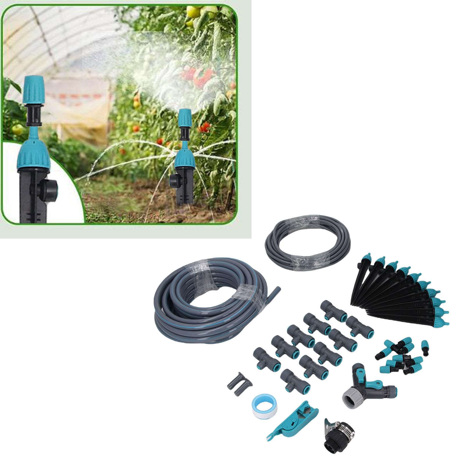 di Irrigazione Automatico da Giardino con Ugello Atomizzato, Kit Completo di Irrigazione a Goccia per Patio e Orto