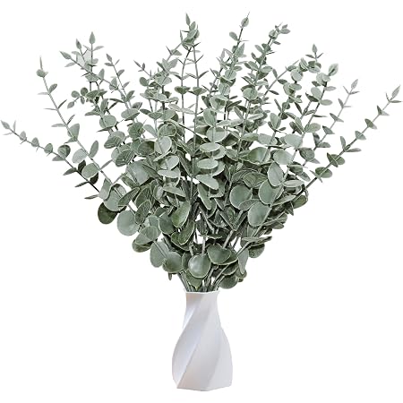 Künstliche Eukalyptus In Glasvase Mit Kunstwasser - 35,6cm Hoch, Salbeigrün, Pflegeleichte Deko Für Zuhause