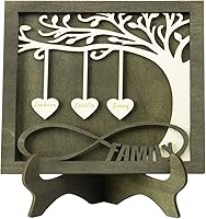 Vista 50 de Joyforisa Regalos para mamá y abuela, marco personalizado del árbol de la vida con corazones y nombres, marco de árbol familiar de madera