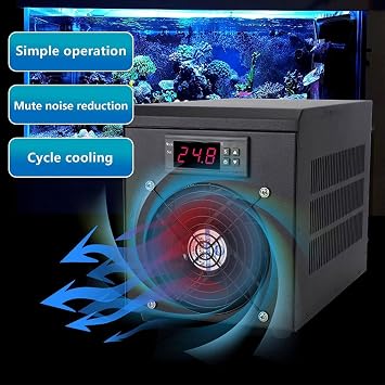 Aquarium Cooler, Aquarium Water Chiller with Pump + 2m Hose, 60l Fish Tank Cooler Heater - 180w Sustainable Refrigeration, 5-40℃ Constant Temperature Device, Quiet Water Cooler Cooling