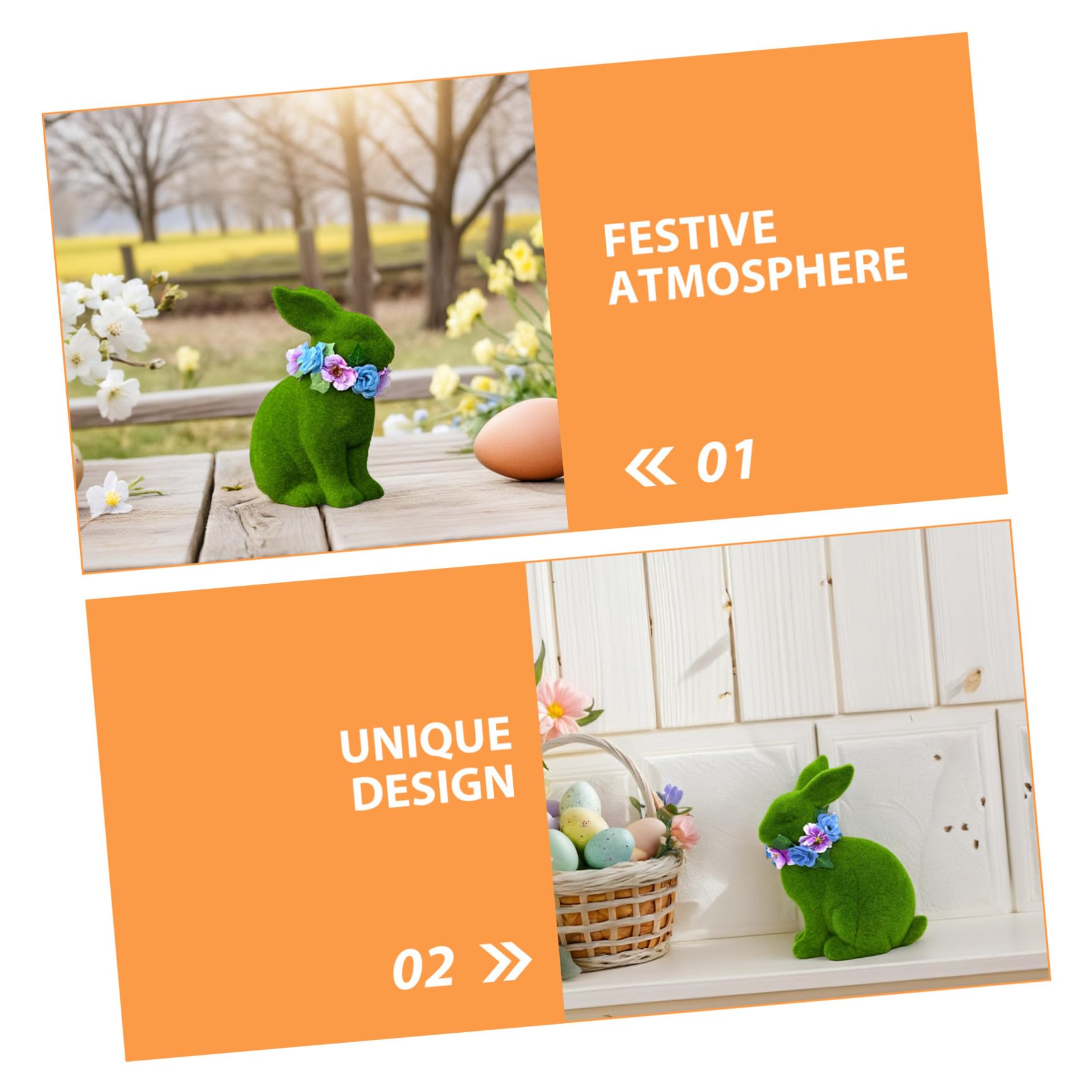ibasenice Decorazione Pasquale Coniglietto in Resina Verde Effetto Muschio Tocco Morbido e Facile da Appendere per Feste in Famiglia e Decorazioni da Tavolo Primaverili