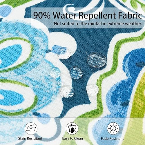 Miniatura 4 de Magpie Fabrics Funda de repuesto para cojín para interiores y exteriores, paquete de 2 unidades, sin relleno. Funda repelente al agua con lazos