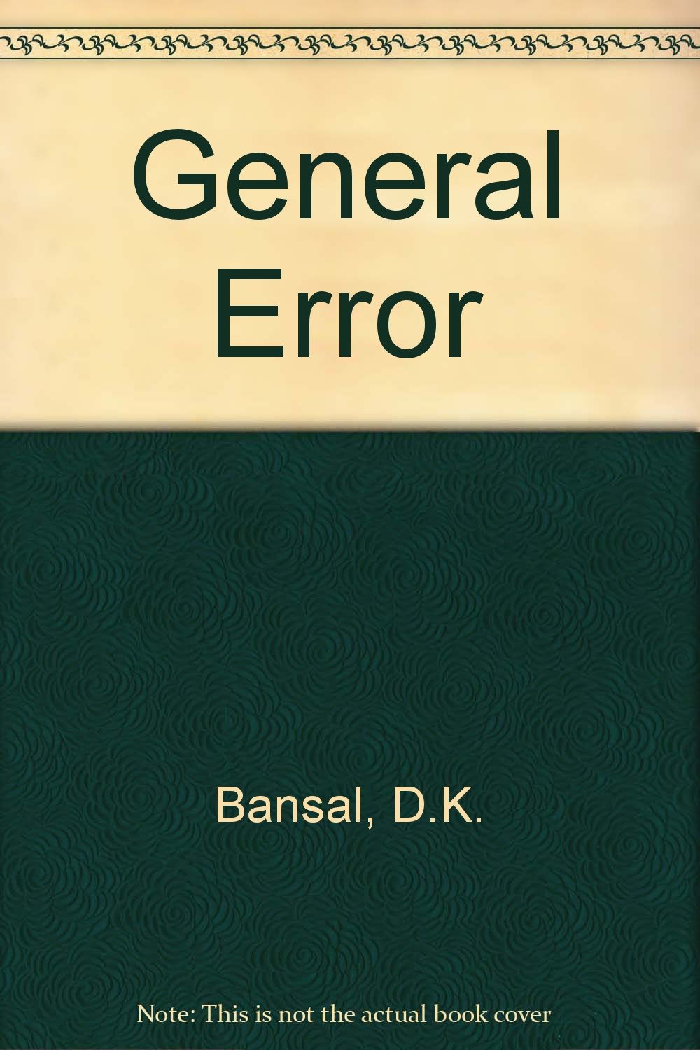 Buy General Error Book Online at Low Prices in India | General Error ...