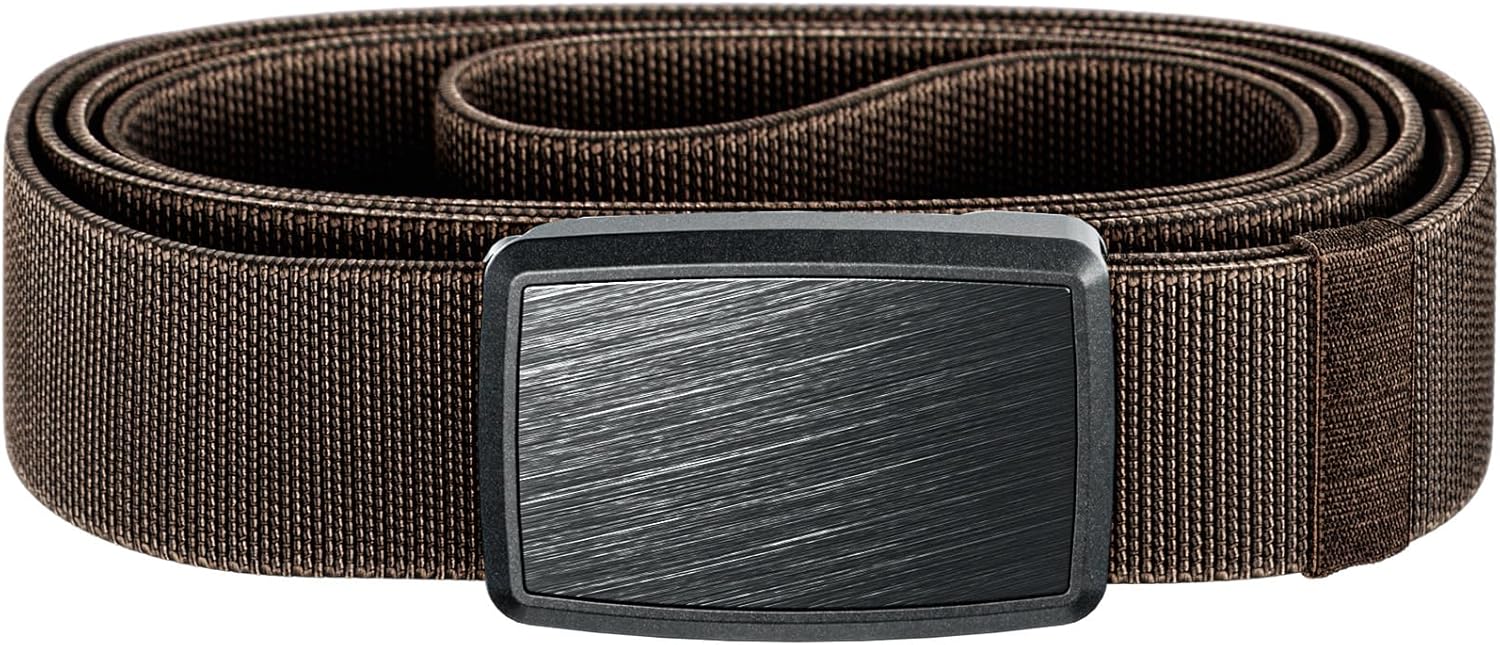Groove Life Groove Belt Low Profile  Men's Dress Belt - Stretch Nylon, Magnetic Buckle, Adjustable, Comfortable, EDC