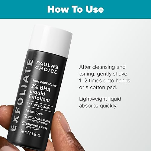 Miniatura 2 de Paula's Choice Skin Perfecting - Exfoliante líquido de ácido salicílico al 2% BHA, exfoliante facial suave para puntos negros, poros grandes,
