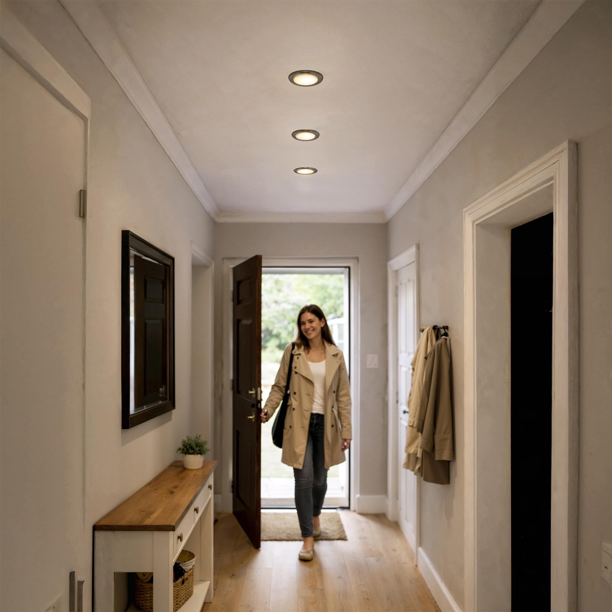 SSC-LUXon 6 faretti da incasso in vetro rotondo nero con attacco per GU10 / modulo – Design lampada da soffitto diametro foro 60 – 70 mm
