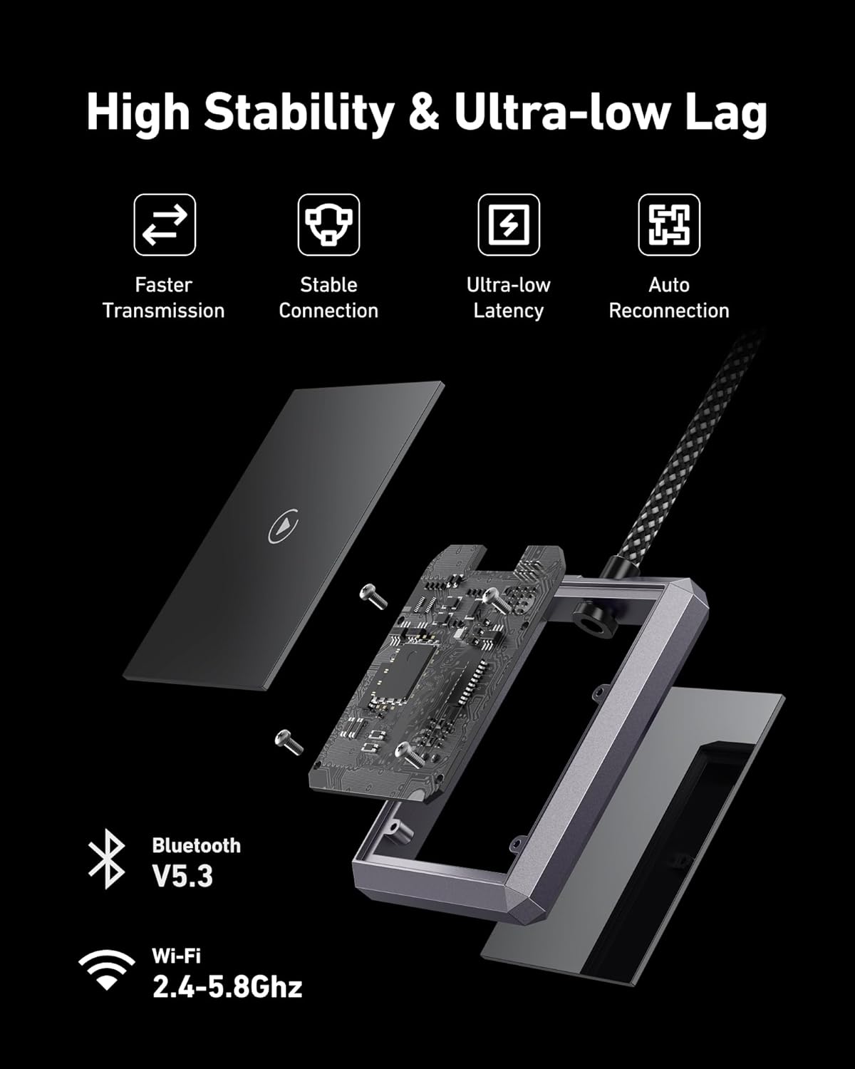2 in 1 Wireless CarPlay Adapter for iPhone & Android, 2025 Upgraded Bluetooth Android Auto Wireless Adapter, Plug-and-Play Car Play Adatper for Apple iPhone iOS 10+ & Android 10+
