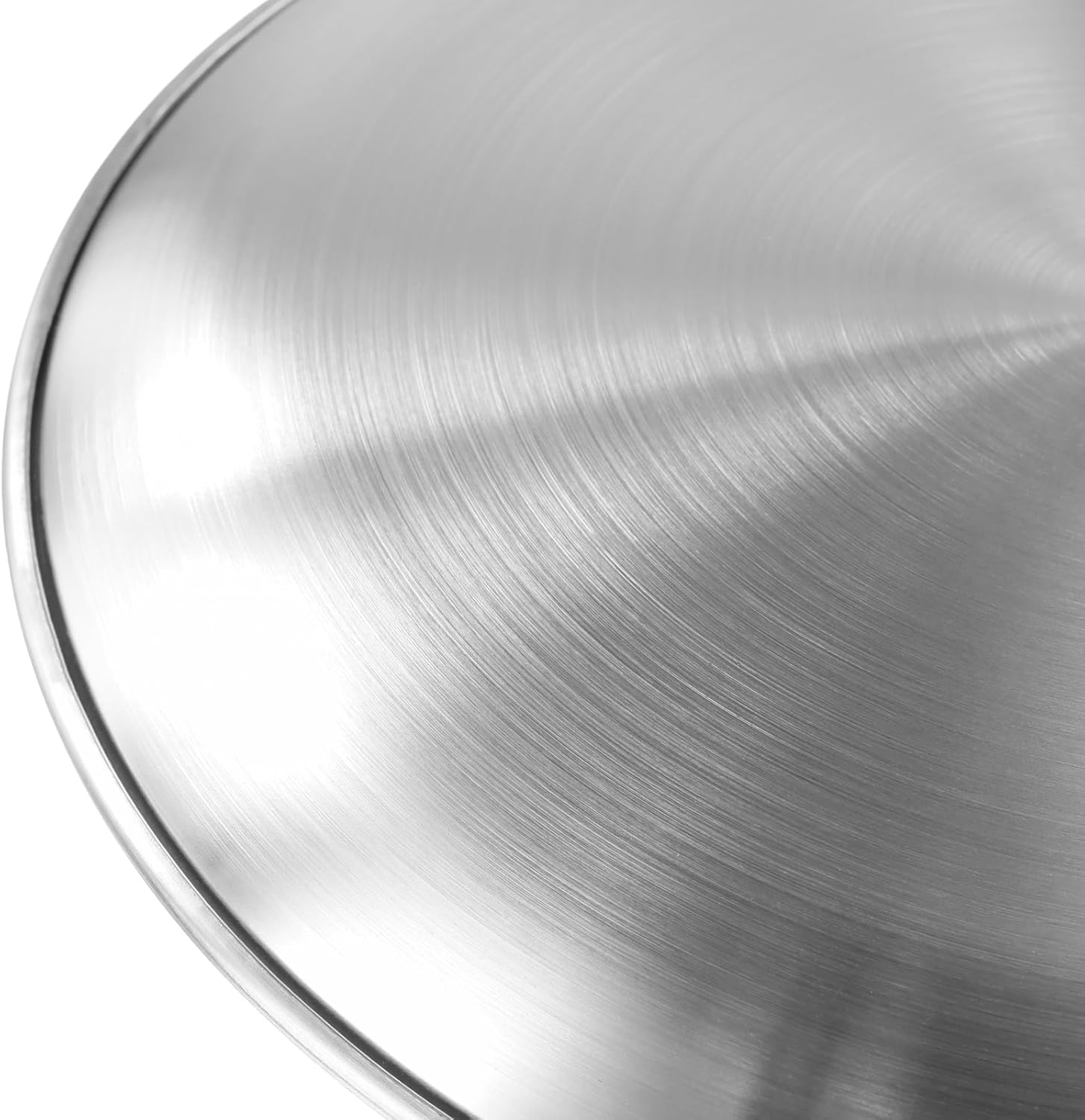 LEXININ 15pcs 8 Inch Stainless Steel Plates, Silver Flat Metal Dishes, Round Serving Plates for Camping, Dinner Table