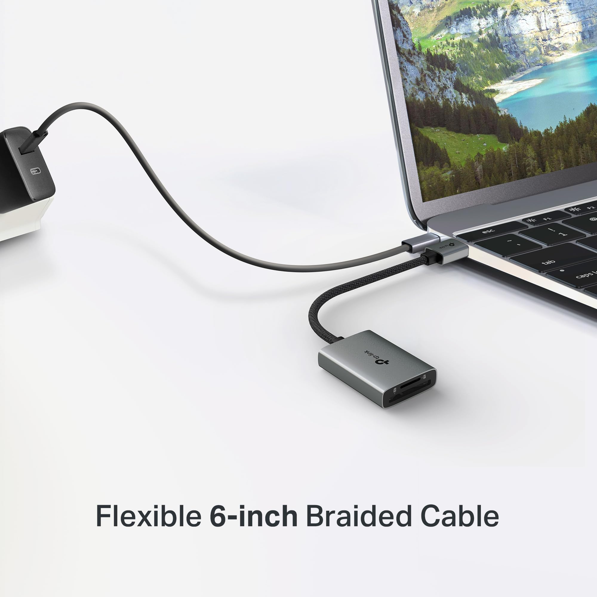 TP-Link Czytnik kart USB 3.0 SD i microSD (UA430) – podwójne gniazdo, 200 MB/s, Plug & Play, stop aluminium, pleciony kabel, kompatybilny z Windows, macOS, iPadOS, ChromeOS, Android