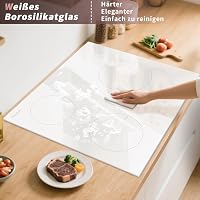 Karinear Indukciós Főzőlap 3 Zónás Fehér Dugvillával, 59 cm Beépíthető Kerámia Főzőfelület, Érintéses Vezérlés, Timer 7