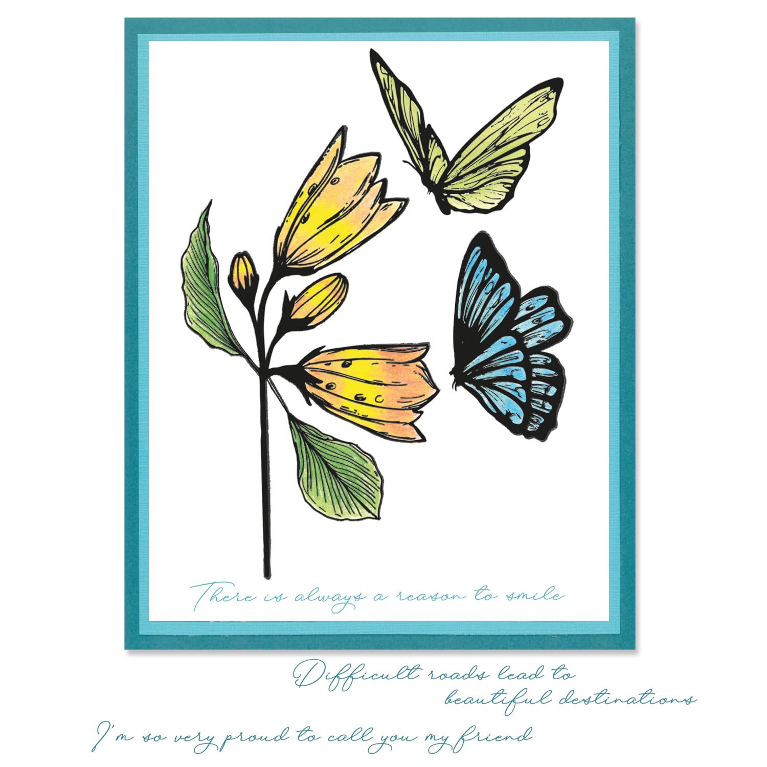 Sizzix™ A5 Clear Stamps Set 8PK w/Stencil – Cosmopolitan, Farfallina by Stacey Park