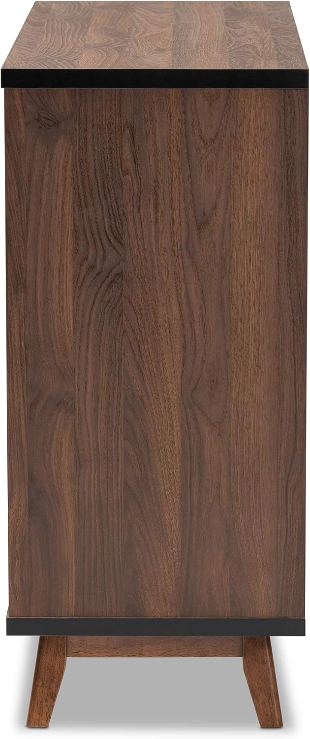 Baxton Studio Wine Cabinets, Walnut/Black