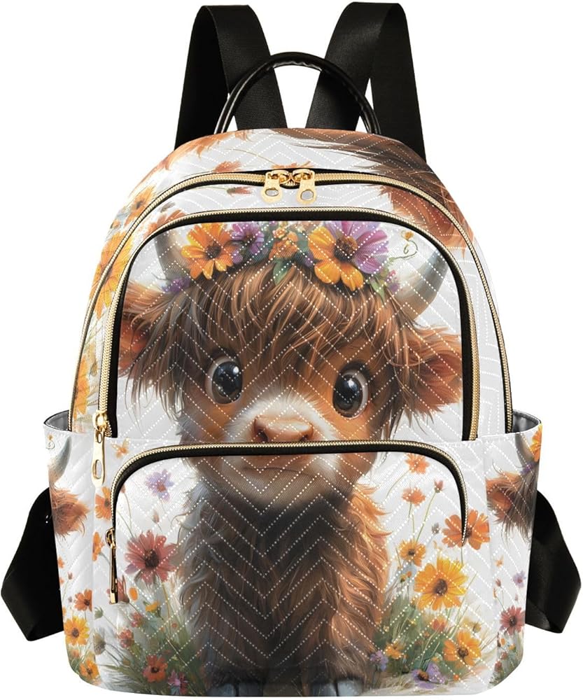 Amazon.com: ALAZA Cute Highland Cow Mini Backpack Purse for Women