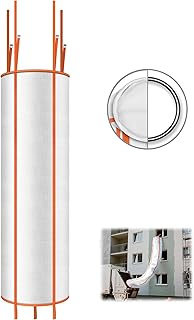10 Ft Construction Trash Chute with Circular Top Steel Ring and 4 Adjustable Handles, Heavy Duty Construction Chute, Construction Debris Chute for Removal of Construction Waste