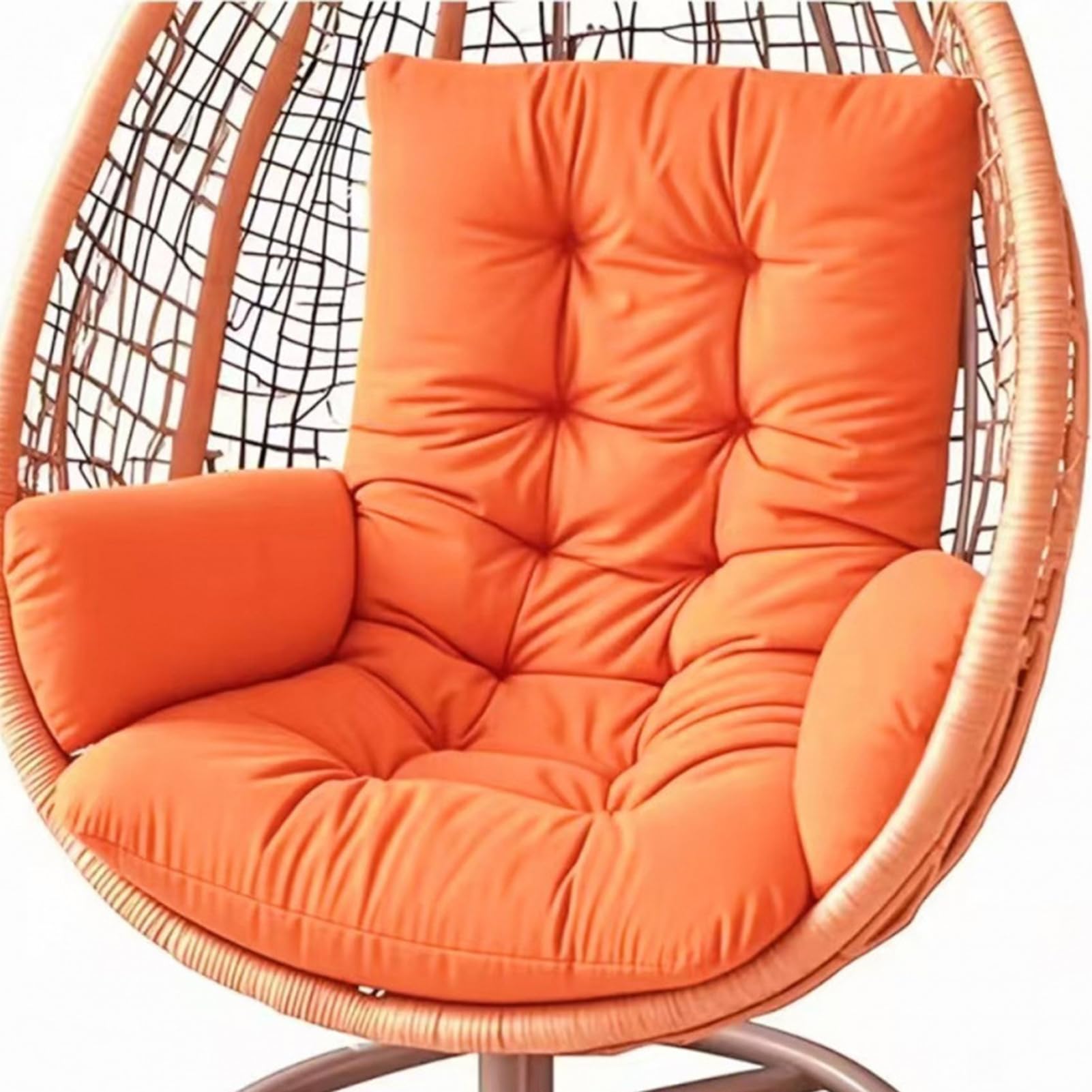TYYCKJ Egg Chair Cushion, Hanging Chair Cushions, Waterproof Thick Hammock Chair Cushion Replacement, Outdoor/Indoor Swing Garden Seat Cushions for Hanging Swing (Only Pad),Orange