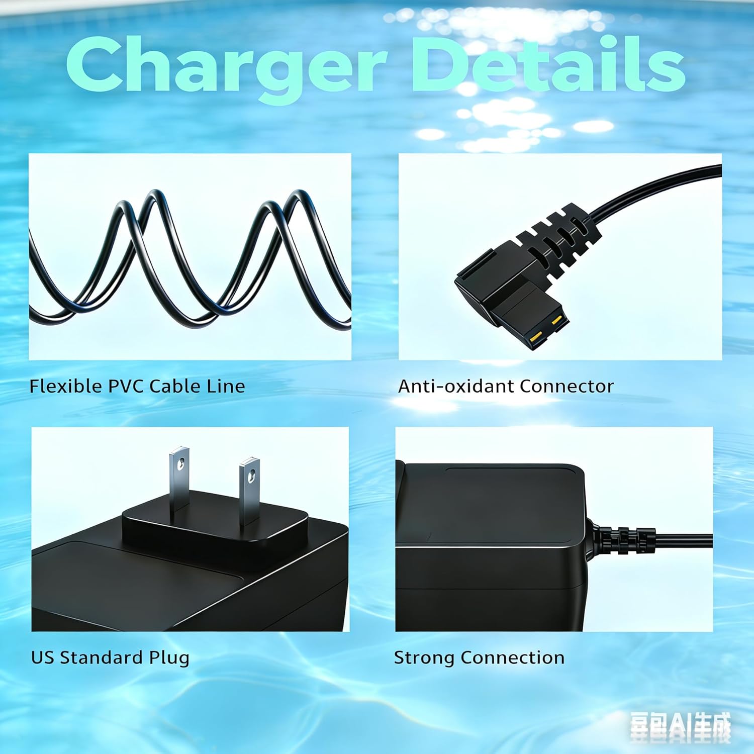 Lnauy Charger Compatibility with Wybot Osprey 200 Robot Pool Cleaner Replacement WY1102 Cordless Robotic Pool Vacuum Power AC/DC Adapter