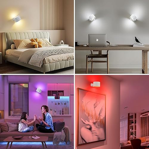 Miniatura 8 de LIGHTESS Lámpara de pared LED de 12 W regulable para interiores, lámpara de pared para dormitorio, sala de estar, pasillo, escalera, blanco frío