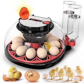 Incubators for Hatching Eggs,12 Egg Incubator with Automatic Egg Turning and Humidity Control,Egg Candler,Air Vent,360° Viewing for Chicken,Quail Eggs,Ideal for Farm,Classroom,Home Use