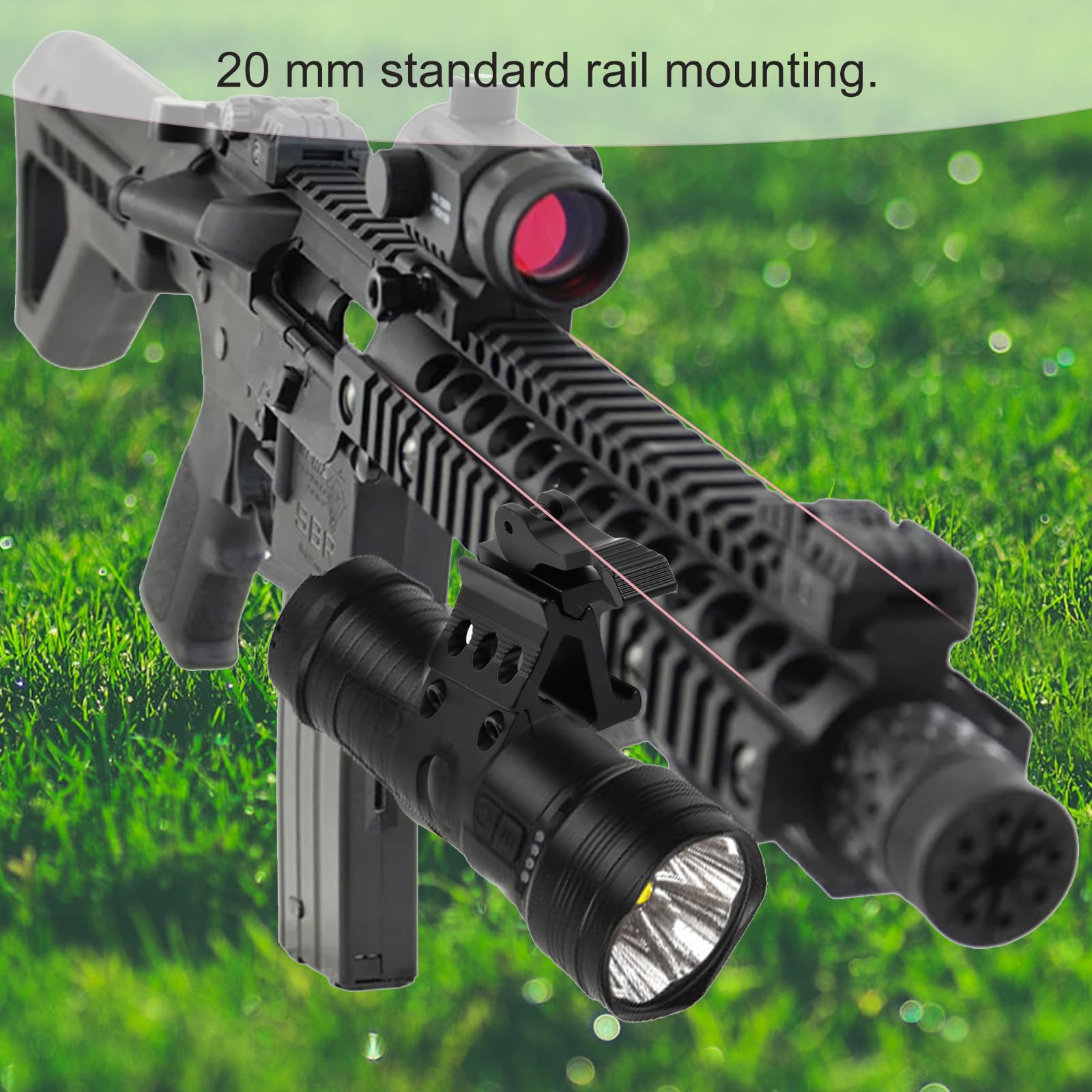 Uchwyt szybkomocujący do latarki, 21 mm szczelina, do rury o średnicy 25,4 mm, uchwyt na latarkę ze stopu aluminium, czarny | kompatybilny z soczewkami LED, latarką policyjną, bezpieczną