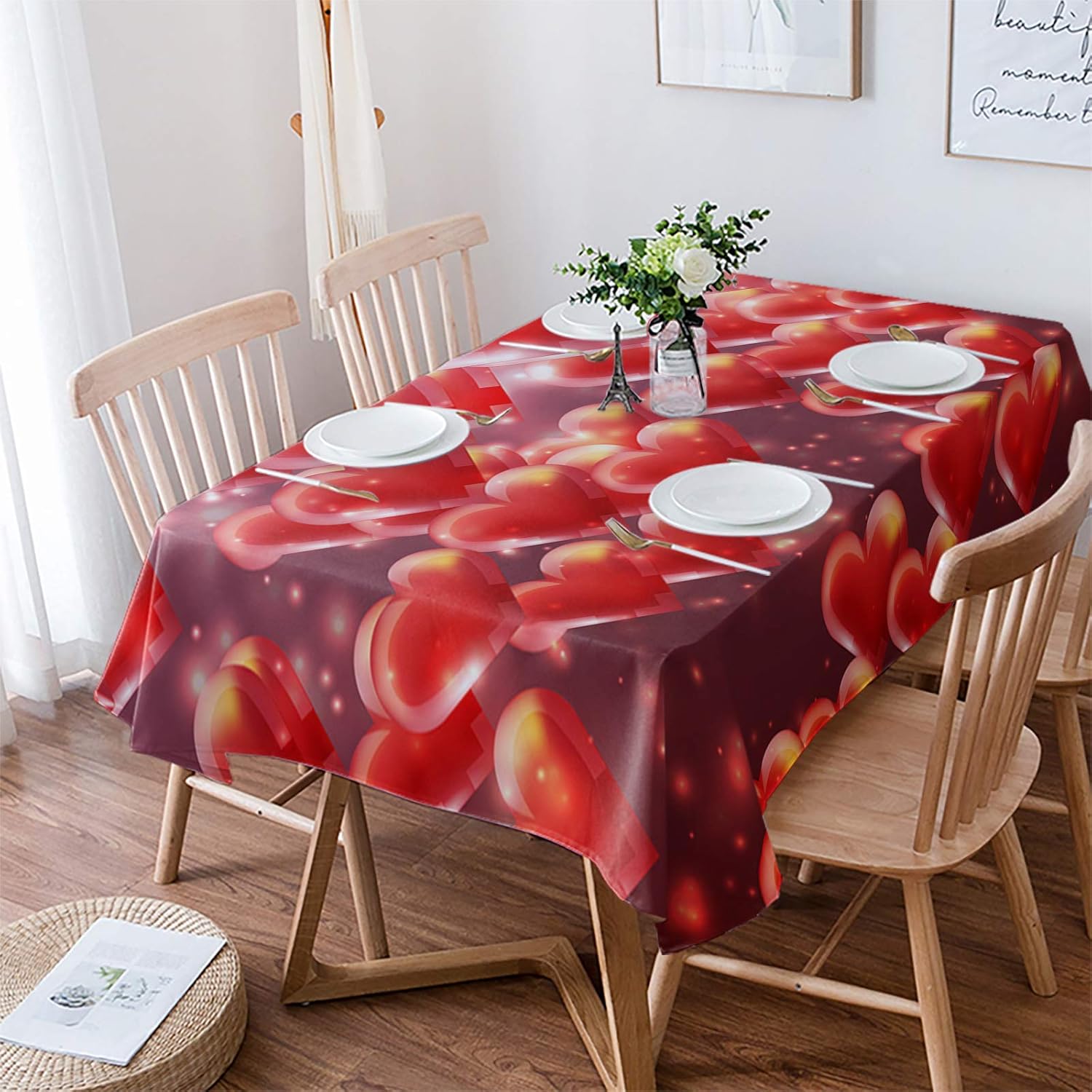 Valentine Tablecloth Rectangle/Oval Mother'S Day Heart