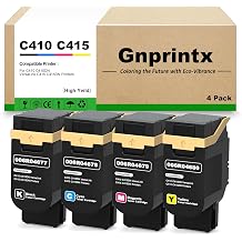 C410 C415 Toner Cartridges Replacement for Xerox 006R04677 006R04678 006R04679 006R04680 Compatible with Xerox C410 C410DN VersaLink C415 C415DN Printer4 Pack, with chip