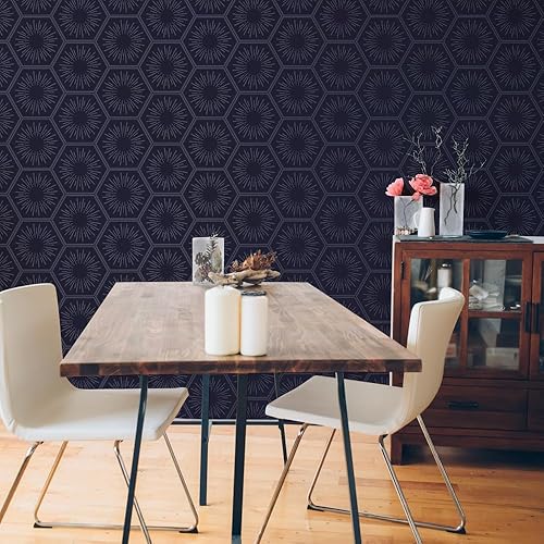 Miniatura 7 de Tempaper Royal Blue Hello Sunshine - Papel tapiz removible para despegar y pegar, 20.5 pulgadas x 16.5 pies, fabricado en los Estados Unidos