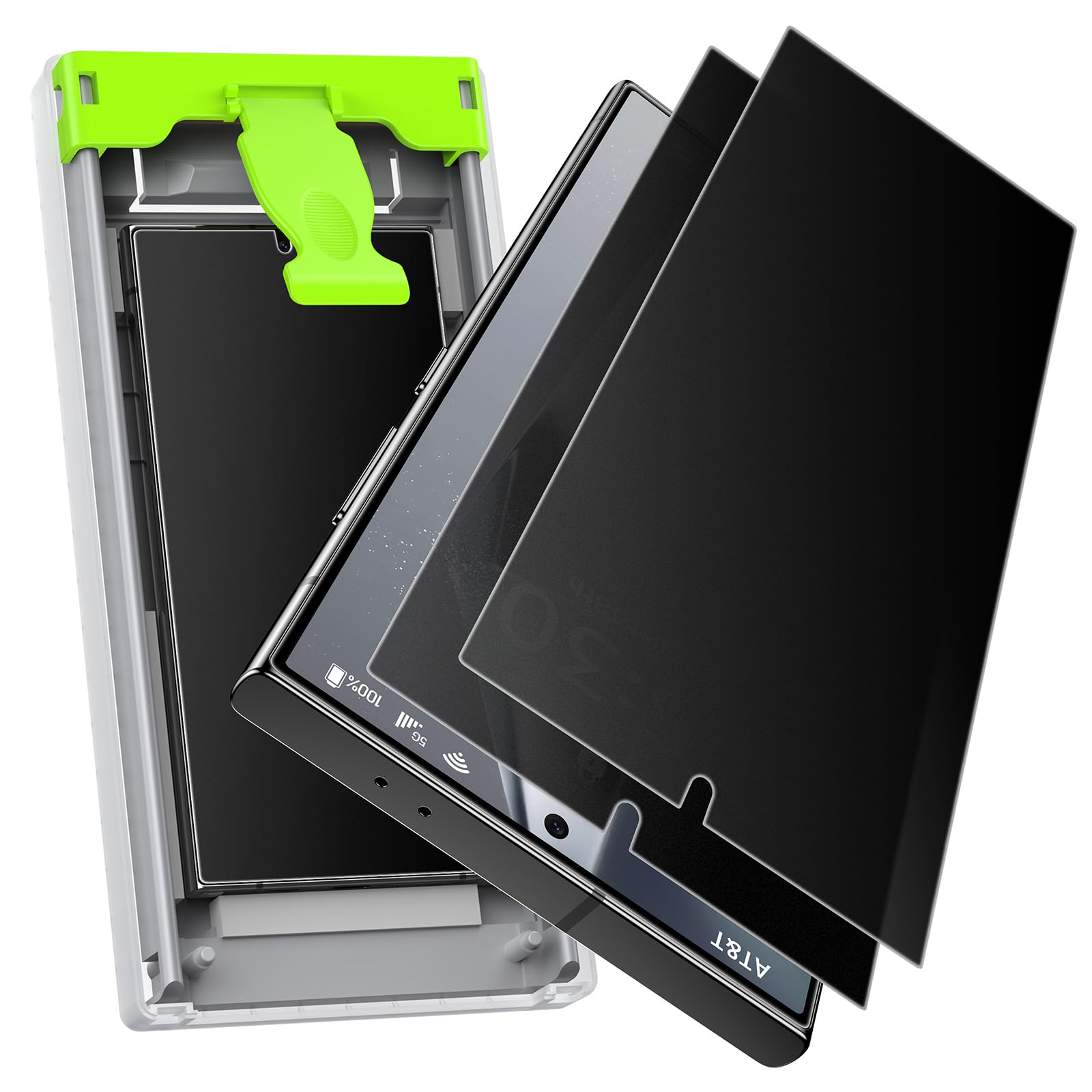 Ksleri 2 Pack for Samsung Galaxy S24 Ultra 6.8” Matte Privacy Screen Protector, Auto Dust Removal Auto Alignment, Anti-Glare Anti-Spy PET Film [