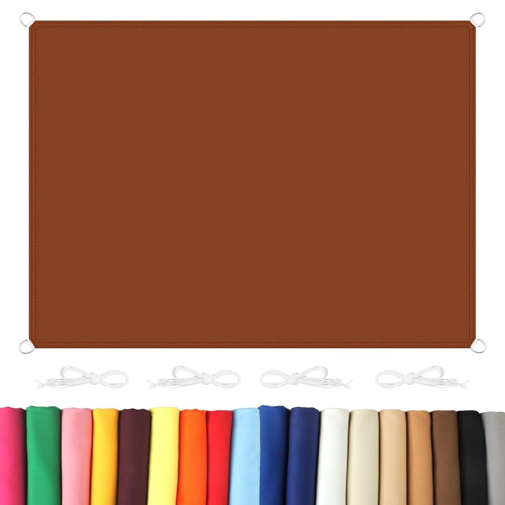 Tissu d'ombrage rectangulaire imperméable 1.5 x 4 m protection UV vent