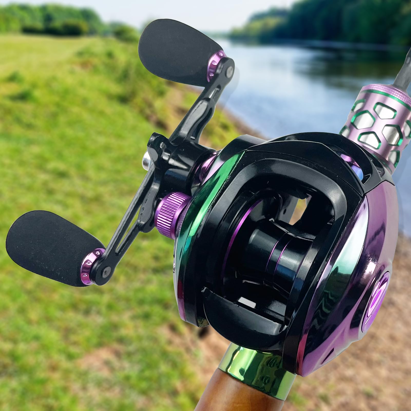 Set di 141 esche da pesca con baitcaster, piume di sgombro Rig, lenza da pesca intrecciata, esche morbide, galleggianti, piombo da pesca e altri accessori da pesca