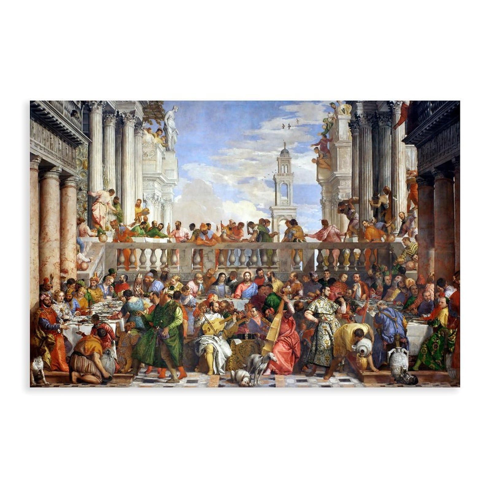 WCYB The Wedding at Cana by Paolo Veronese Posters Prints Canvas Deco Paintings Wall Art Unframe 24" L X 36" W