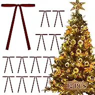 Christmas Bows Velvet Ribbon-Versatile Bow Decor for Vintage Christmas Decor&Indoor Christmas Decorations for Door Accents,Wreath Decor,Stocking Trim,Gift Wrapping & Holiday Setups(Burgundy)