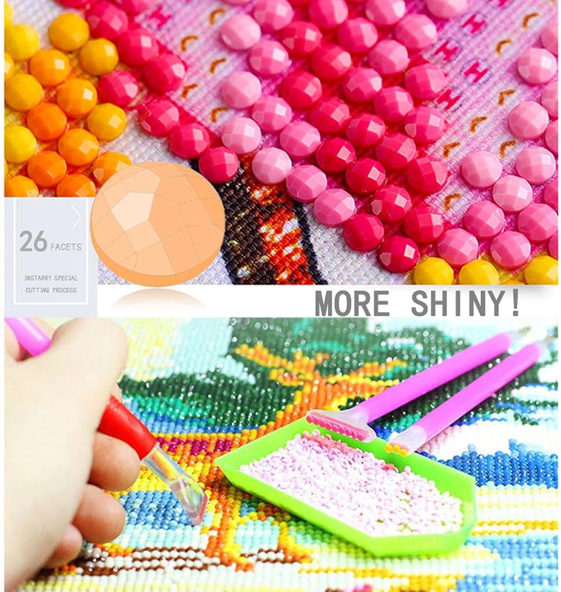 Instarry 5D DIY Diamond Painting Kits for Adults Full Drill Chinese Style Landscape Painting Crystal Cross Stitch Wall Decorations for Living Room Craft Kits 39.4x19.7 inch