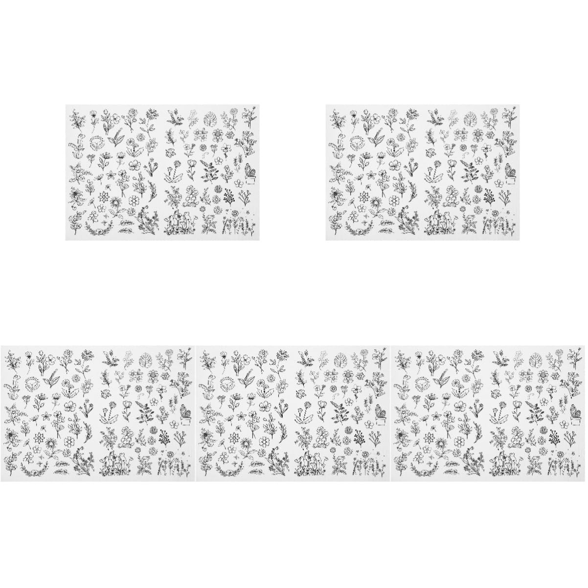 NUOBESTY 5 Blätter wasserlösliche Stickerei Stickmuster stickmotive stickset stickzubehör stickpapier Patch Heimwerken bettwäsche lösliches Stickvlies Nähwerkzeuge Wasserlösliches Papier