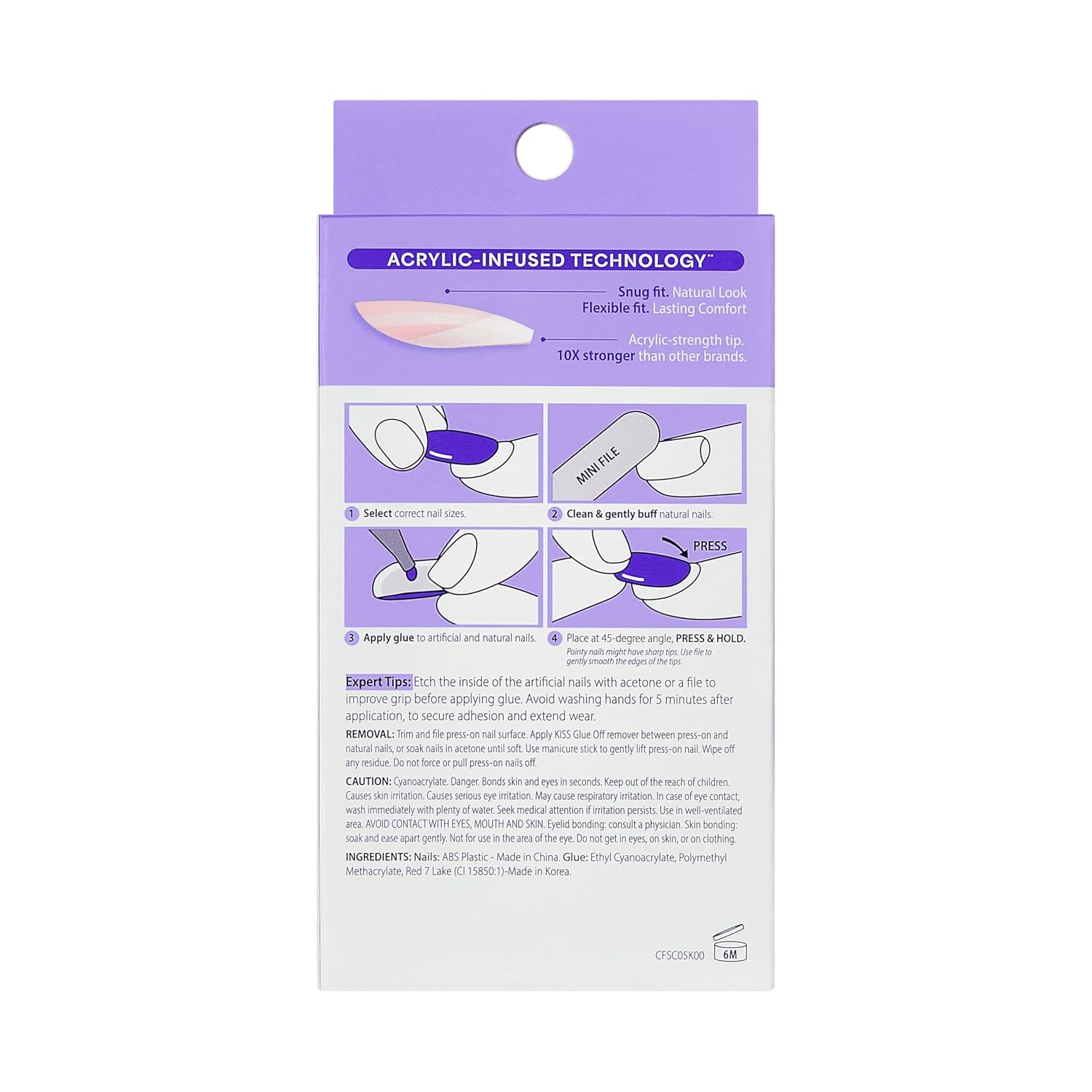 KISS CORE, Press On Nails, Nail glue included, 'My Darling', Pink, Short Size, Squoval Shape, Includes 32 Nails, 2g Glue, 1 Manicure Stick, 1 Mini File (Pack of 2)