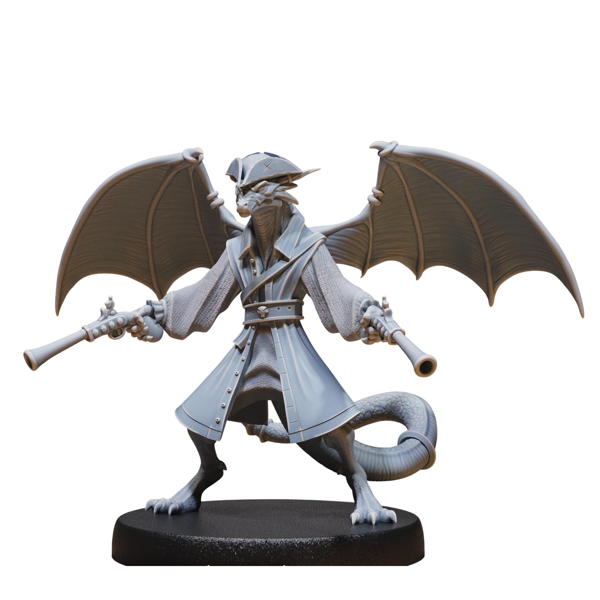 Unpainted DND Draco Pirate Miniature Figurine, Tabletop Gaming Collectible, Fantasy World, Ideal Gift for Dungeon Masters and Collectors Alike - Designed by Epic Miniatures