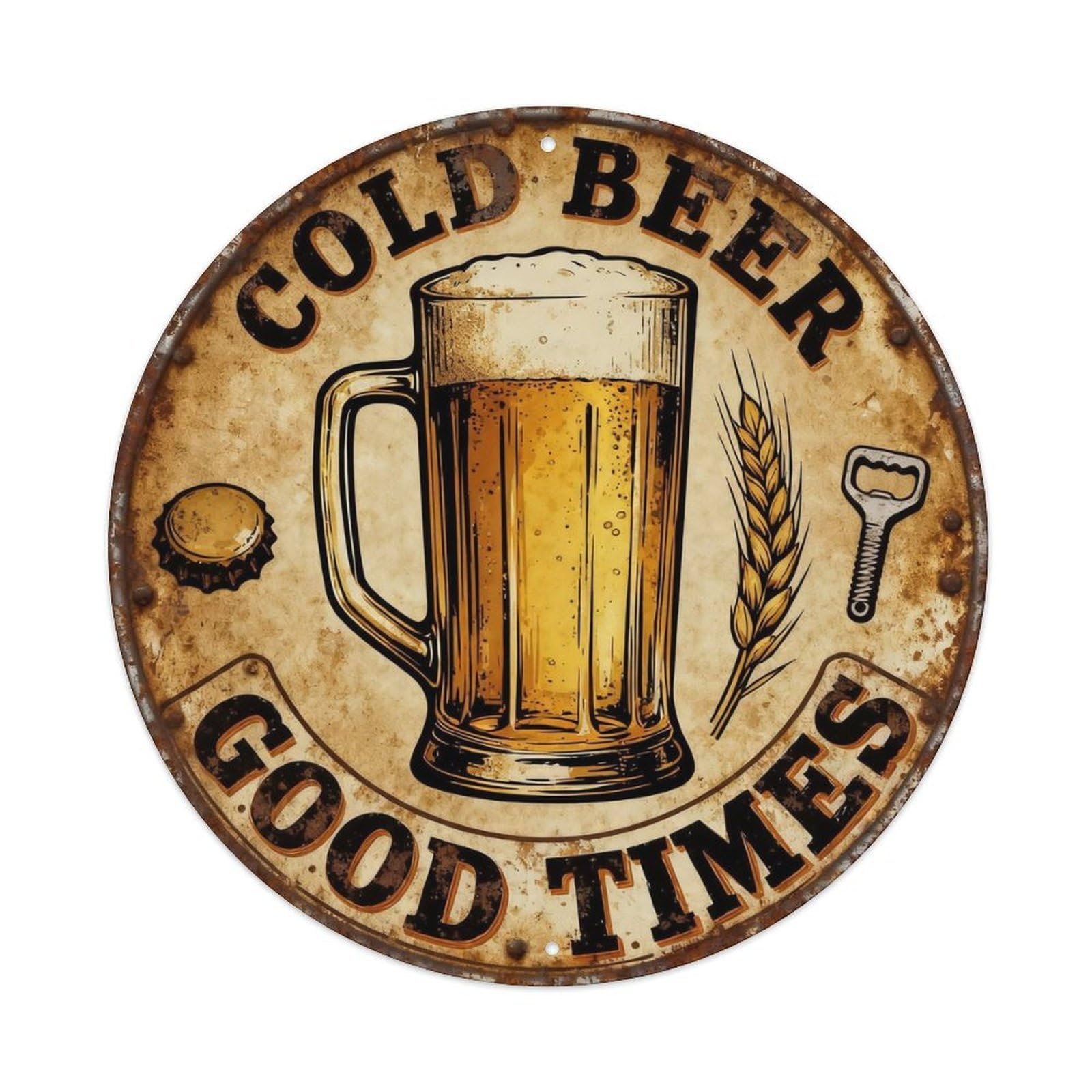 Cold Beer Good Times Metal Tin Sign Plaque