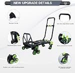JJSMKCH 3-in-1 Folding Dolly Cart with Wheels for Stairs,330 LBS Stair Climbing Dolly Foldable with Retractable Handle,Stair Climber Hand Truck for Home,Moving,Warehouse (Green)