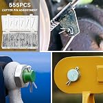 555 Pieces Cotter Pins Zinc Plated Steel Cotter Spring Split Pin Fastener Clips Assortment Kit for Hitch Holds Pin Lock Systems Straight Hairpins Silver