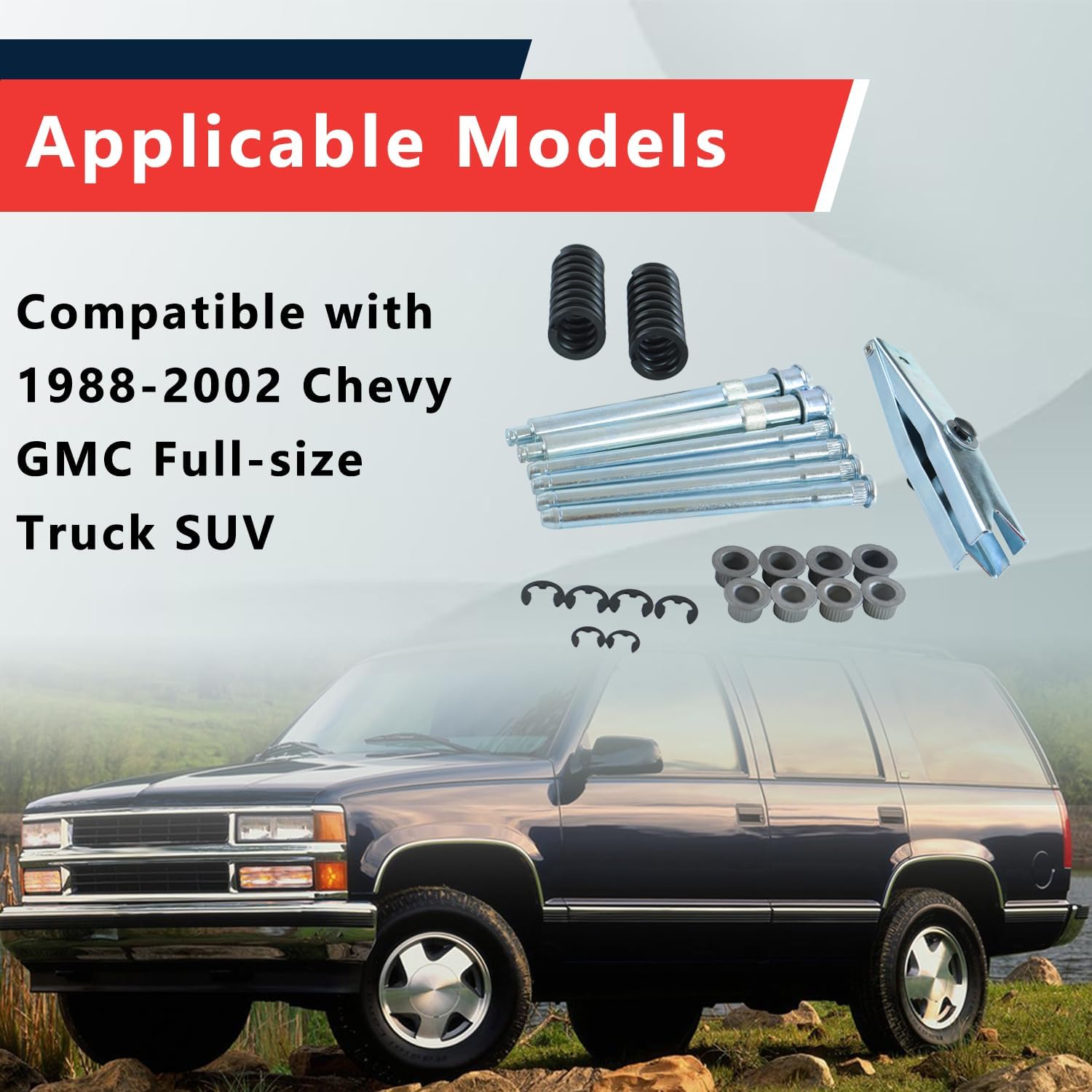 Door Hinge Pin and Bushing Kits for Door Hinge Repair with Door Spring Tool Compatible with 1988-2002 Chevy GMC Full-size Truck SUV
