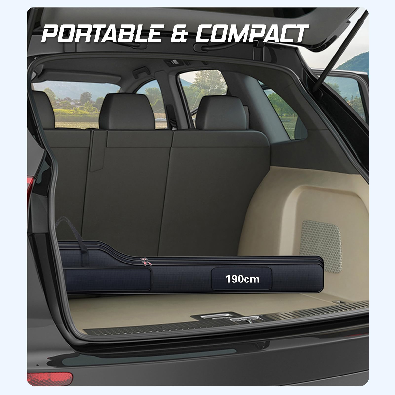 Dilwe Estuche para Caña de Pescar, Tela Oxford 420D, Capacidad Espaciosa, Bolso de Hombro único para Caña de Pescar Portátil para Exteriores (1,9 m)