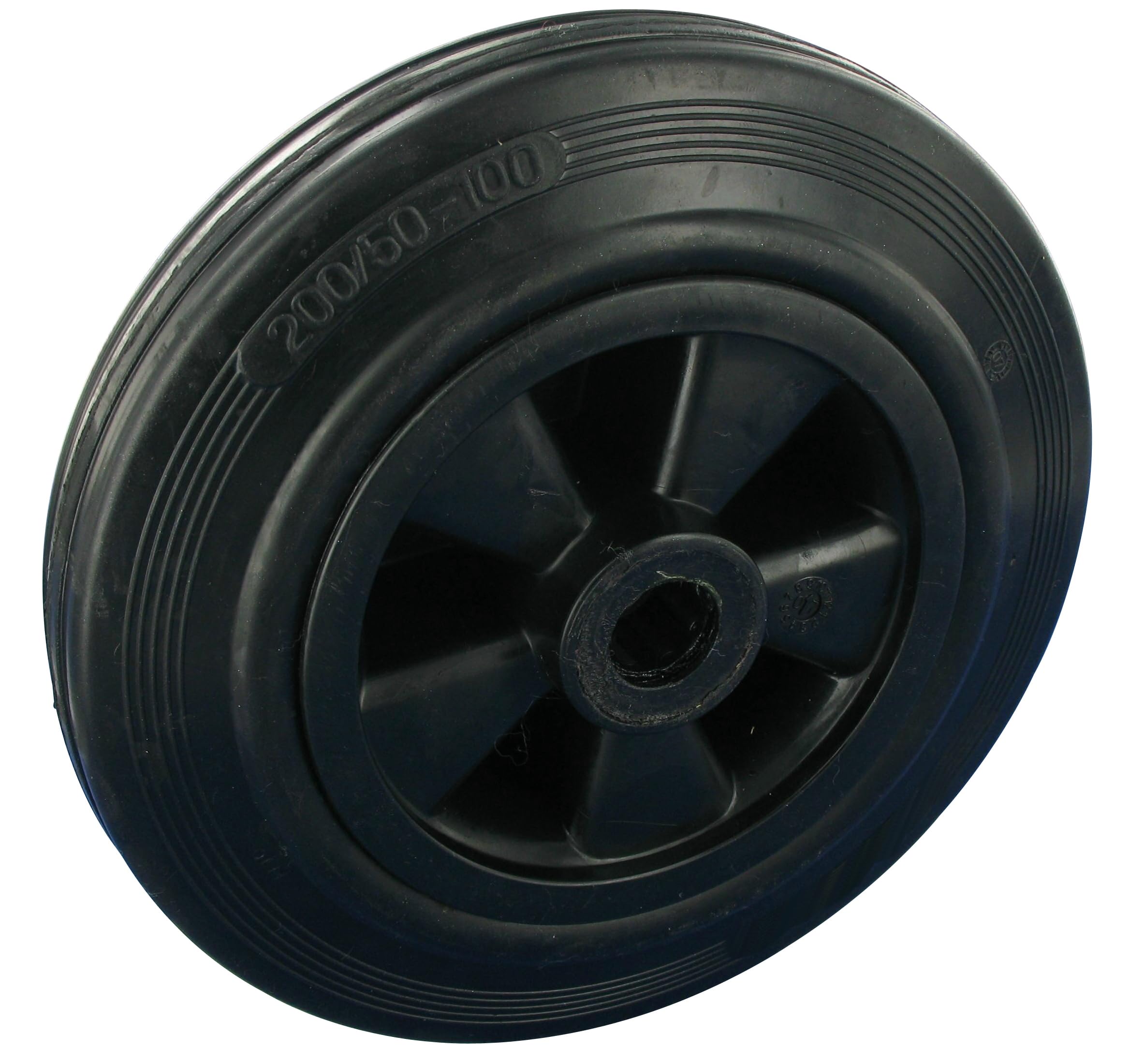 Rollentechnik Ruota a molla per cancello da giardino, in gomma piena, diametro 100 x 30 cm, altezza 400 mm, portata 70 kg